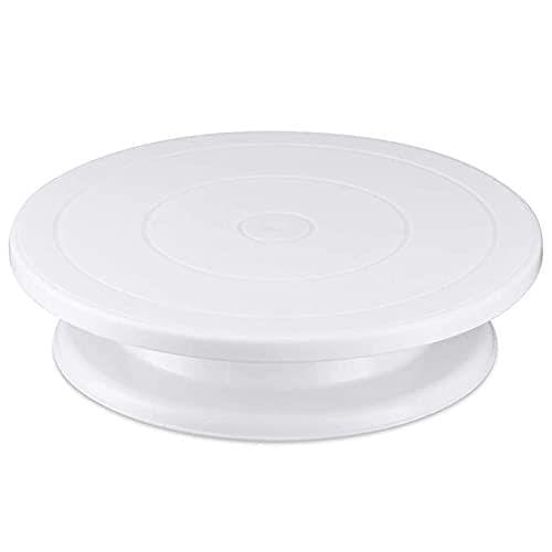 Store4Hope 11 Inch Rotating Cake Turntable, Turns Smoothly Revolving Cake Stand White Cake Decorating Kit Display Stand Baking Tools Accessories Supplies for Decoration