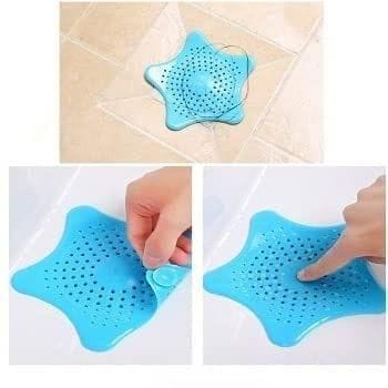 Store 4 Hope, Sink Filter for Hair and Clogs Silicone Star Shaped Hair Catcher for Sink, Wash Basin- Drain Strainers Trapper Pad 2pc Multicolor.