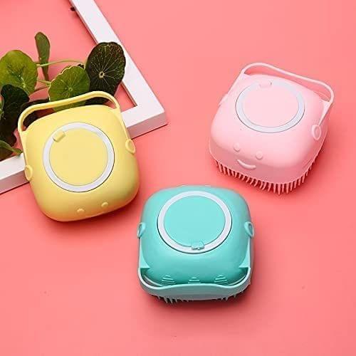 Store4Hope Multi-Colors Silicone Bath Body Brush Shower Scrubber, Mud & Dirt Remover with Shower Gel Dispenser Soft Massager with Non-toxic Brushes (Random Colors).