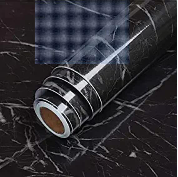 Store4Hope PVC DIY Self Adhesive Gloss Vinyl Wall Stickers Marble Wallpaper for Furniture Living Room Kitchen Platform Counter Top Cabinets Tabletop Plastic Table Wooden Table Wardrobe