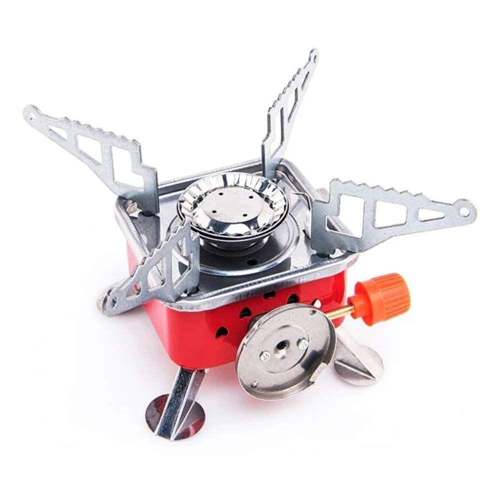 Store 4 Hope Gas Stove Camping Stove Folding Furnace 2800W Outdoor Stove Picnic Cooking Gas Burners Backpacking Furnace Butane, Red