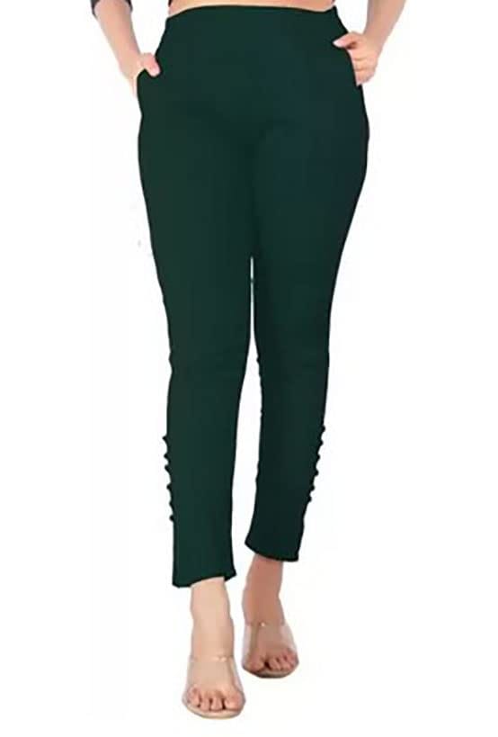 Combo: Beige & Forest Green Cigarette Pants- Set of 2 – Thevasa