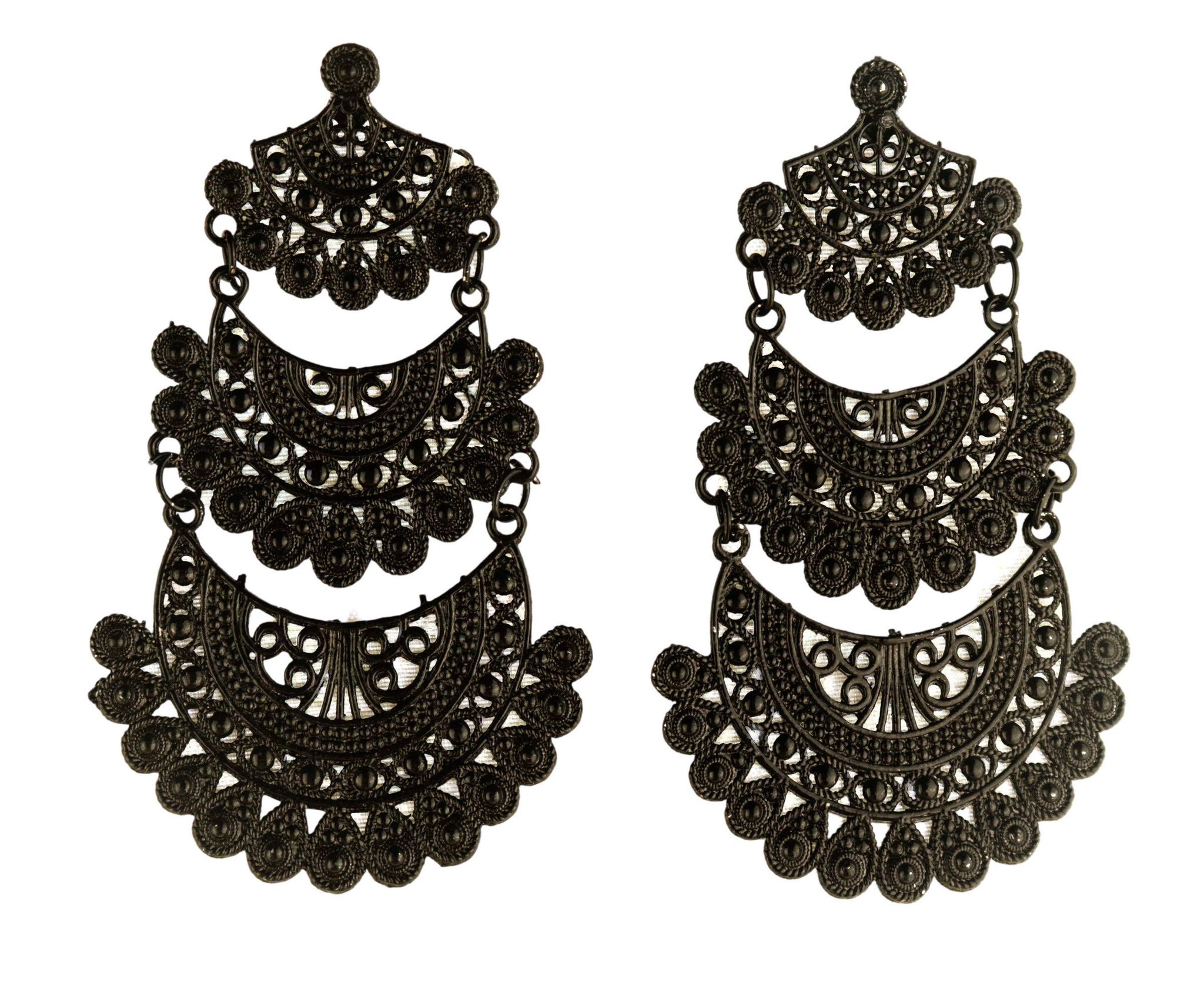 Black Long Tassel Drop Earrings For Women Crystal Metal Dangle Earrings  2019 Fashion Korea Jewelry Girls