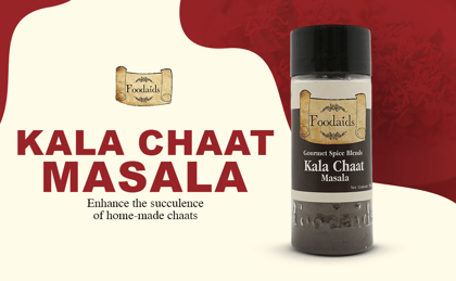 Foodaids Kala Chaat Masala 100 Gm , Make Your Dish Delicious Authentic & Pure Sprinkle on Foods