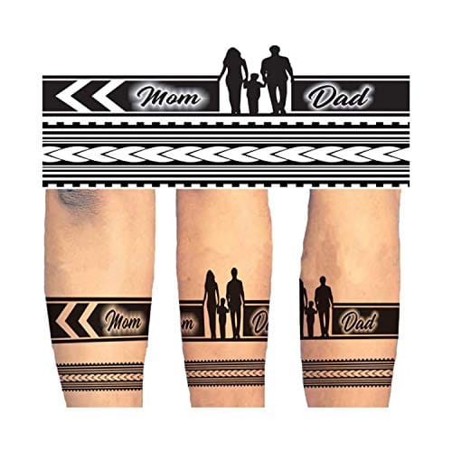 Tattoos with inscription mom and dad two Vector Image