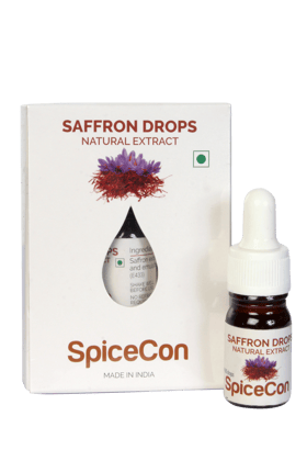SpiceCon Saffron Drops Extract | Pure Kashmiri Kesar Drop Extract | Vegan Product | No Artificial Colour | Natural and Pure | 5 ML or 180 Drops In Glass Bottle