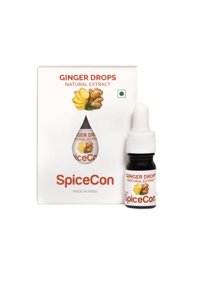 SpiceCon Ginger Drops | Ginger Extract | Ginger (Adarak) Extract | Natural Extract | No Additives | No Preservatives | Vegan Product | 5 mL (180 drops)