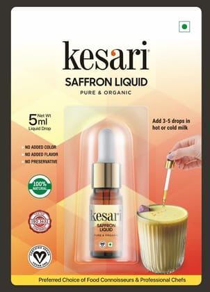 Kesari Saffron Liquid - Pure & Organic Liquid Drops - 5ml