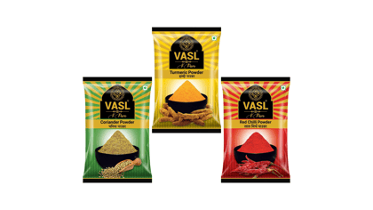 VASL Triple Spices Pack |  Turmeric Powder 200g | Coriander Powder 200g | Chilli Powder 200g | Monthly Super Value Pack | 600g