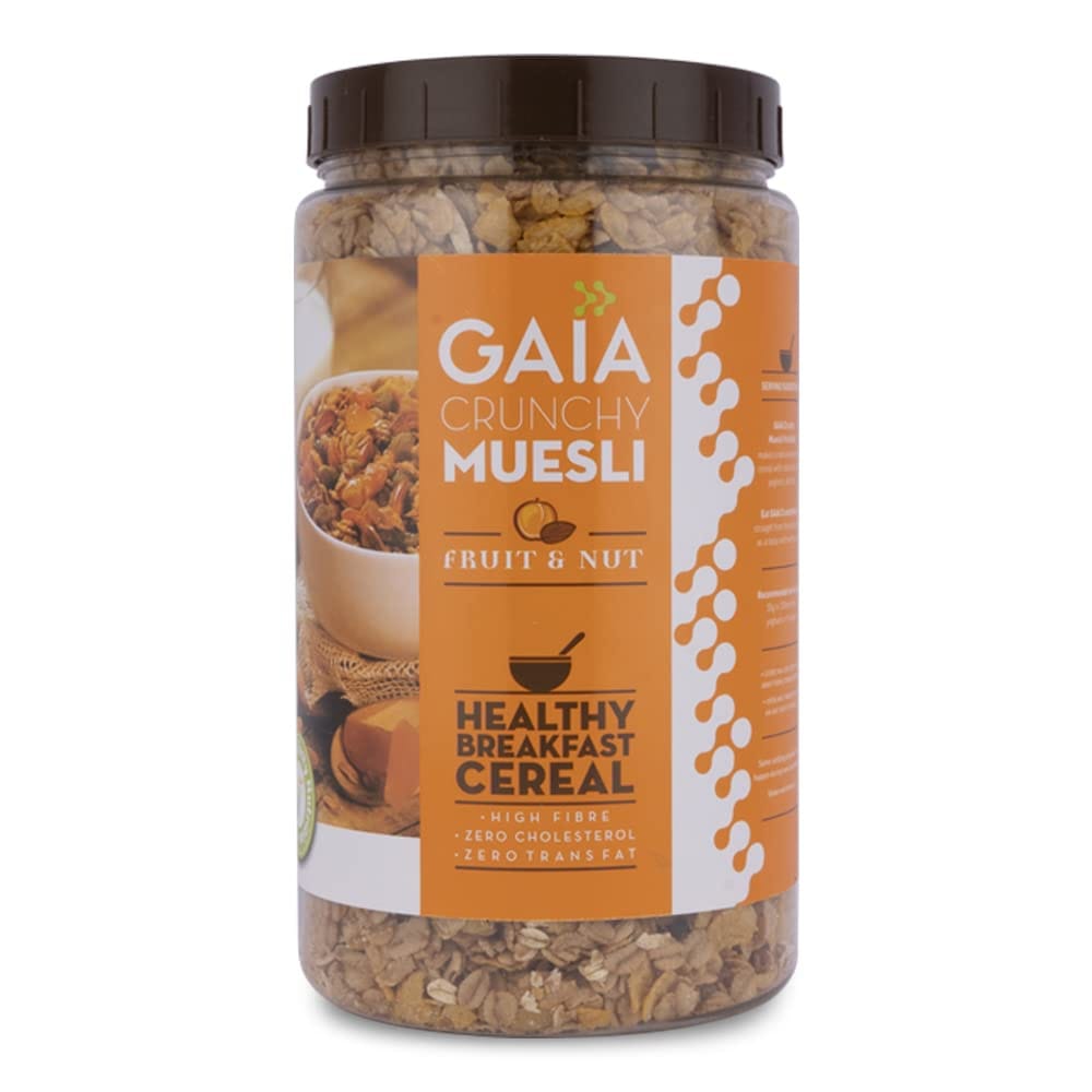 Gaia Crunchy Muesli Fruit and Nuts a Mix of Wholesome Breakfast Cereals