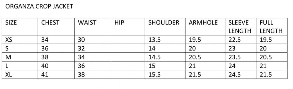 Off White Silk Organza Crop Jacket