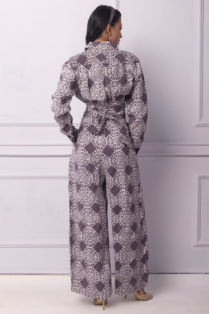 Purple Batik Printed Wrap Top