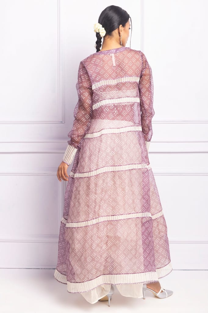 Off White Petal Skirt With Cording Detailing