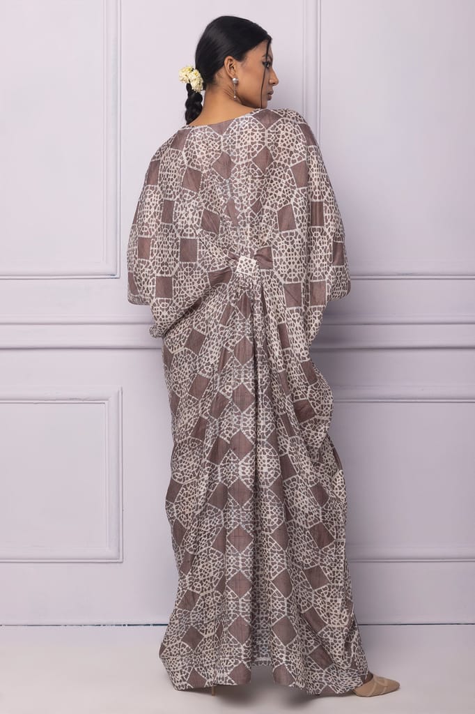 Purple Printed Silk Kaftan