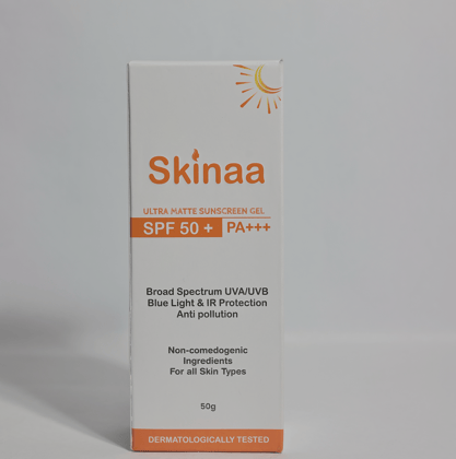 SKINAA Ultra Matte Sunscreen SPF 50+ PA+++ | For All Skin Types of Women and Men | Broad Spectrum UVA/UVB, Blue Light & IR Protection | Anti Aging, Anti Pollution | Sunscreen UV Protection 50ml