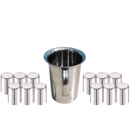 SHINI LIFESTYLE Steel floral design Jug and 12pc premium quality glass, jug glass set SHINI LIFESTYLE Steel floral design Jug and 12pc premium quality glass, jug glass set