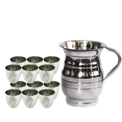 SHINI LIFESTYLE Stainless Steel Jug and Glass comboTumbler set,juice glass, Steel glass set SHINI LIFESTYLE Stainless Steel Jug and Glass comboTumbler set,juice glass, Steel glass set