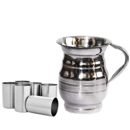 SHINI LIFESTYLE Stainless Steel Jug and Glass combo, Water Jug, juice glass,Tumbler set SHINI LIFESTYLE Stainless Steel Jug and Glass combo, Water Jug, juice glass,Tumbler set