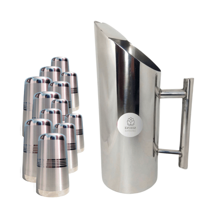 SHINI LIFESTYLE Stainless Steel Glass set or best quality steel jug, Water Jug, juice glass set SHINI LIFESTYLE Stainless Steel Glass set or best quality steel jug, Water Jug, juice glass set