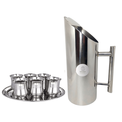 SHINI LIFESTYLE Stainless Steel Jug and quality steel Glass set, Water Jug, juice glass set SHINI LIFESTYLE Stainless Steel Jug and quality steel Glass set, Water Jug, juice glass set