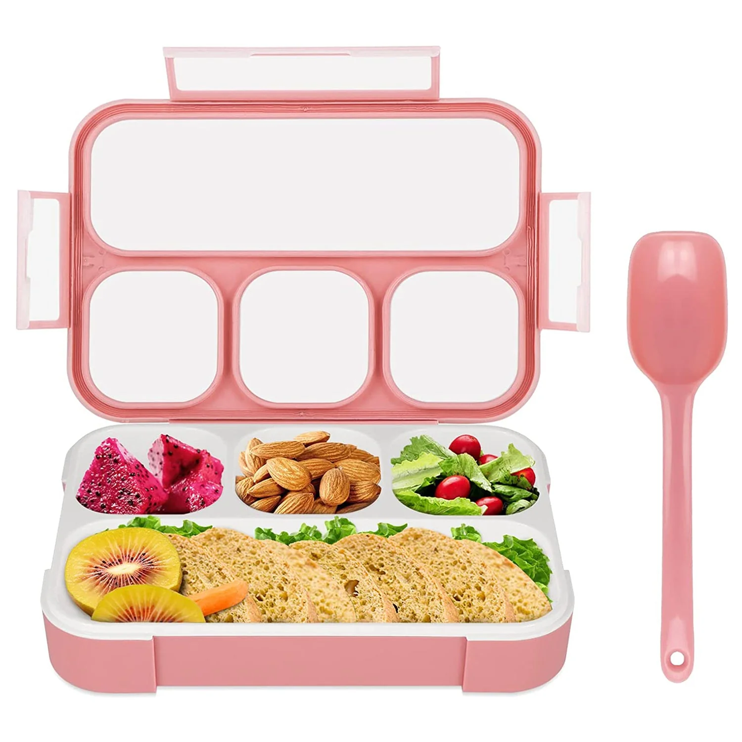 Urban Crew Lunch Box 4 Compartment with Leak-Proof Lunch Box for School & Office Use