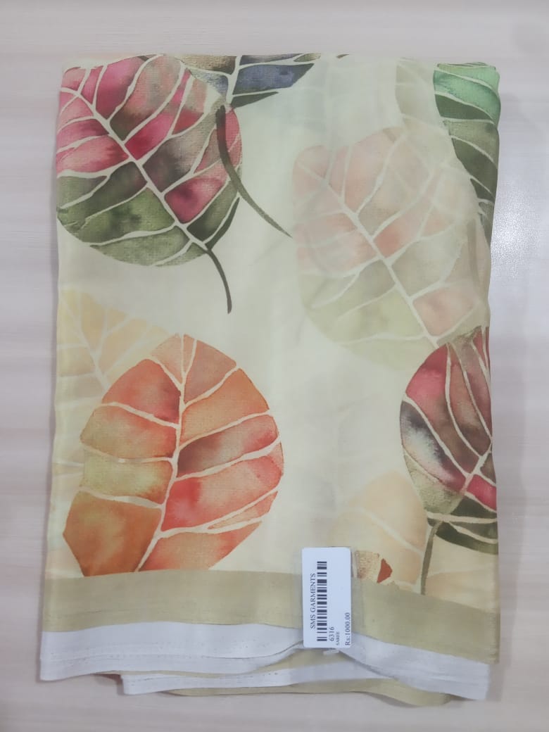 Self Design Daily Wear Chiffon Saree