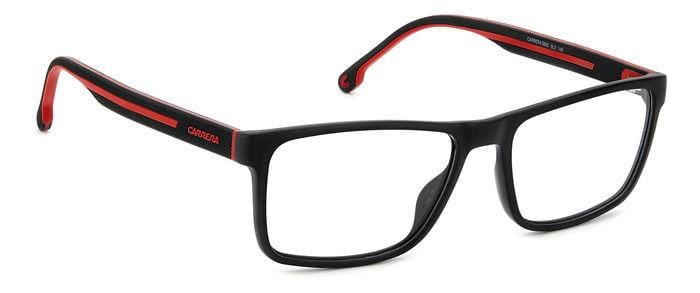 Carrera 6641 Eyeglass Frames - Matte Black Crystal red Frame