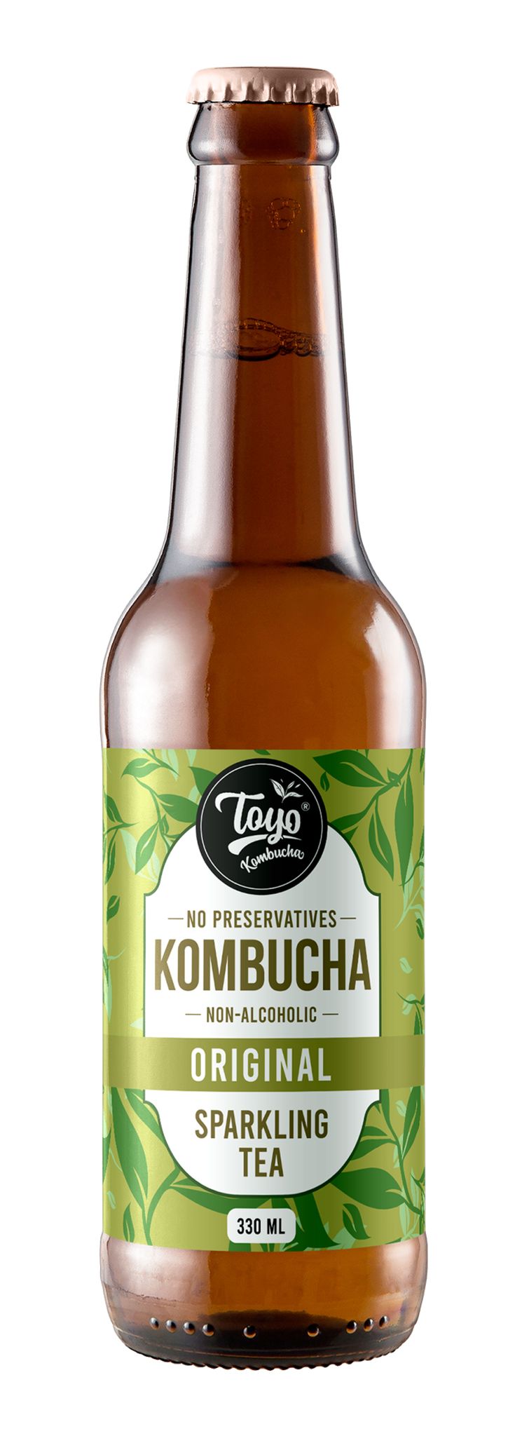 Toyo Kombucha - Sparkling Fermented Tea | Original | 330ml (Pack of 6) - Rich in Probiotics and Antioxidants