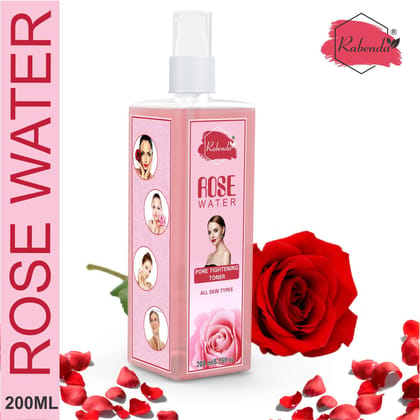 Rabenda Rose Water, Helps in Skin toning, For Men and Women, Gulab Jal, Chemical Free (200 ml) PackOf 1
