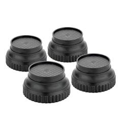 KUBAVA Multipurpose Round Plastic Stand for Appliances and Furniture, Black, Pack of 4