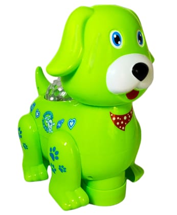 KTRS ENTERPRISE Battery Operated Rotating Barking Dog with 3D Lights Music & Bump and Go Dog Toy for Kids