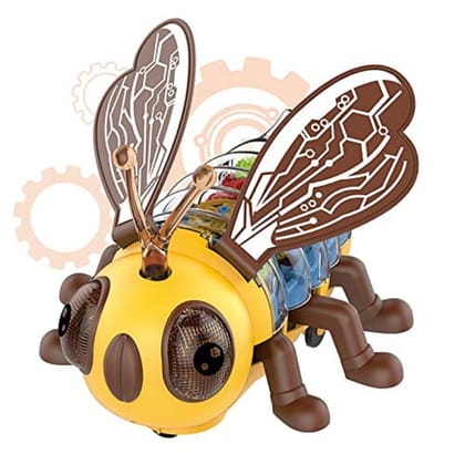 KTRS ENTERPRISE Lighting bee Toy Plastic 3D with 360 Degree Rotation/Funny Musical Bee Toy with Flashing Lights for Kid Toy/Sound and Light Car Toy for Boys (Pack of 1)