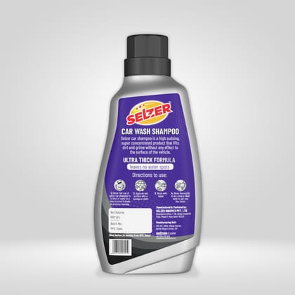 Selzer Car Wash Shampoo | PH Balanced Car Wash Shampoo | Effective With Hard & Soft Water | Remove Tough Dirt & Safe On Paint | Advanced Foam Wash Shampoo | Car Wash Shampoo - 500ml…
