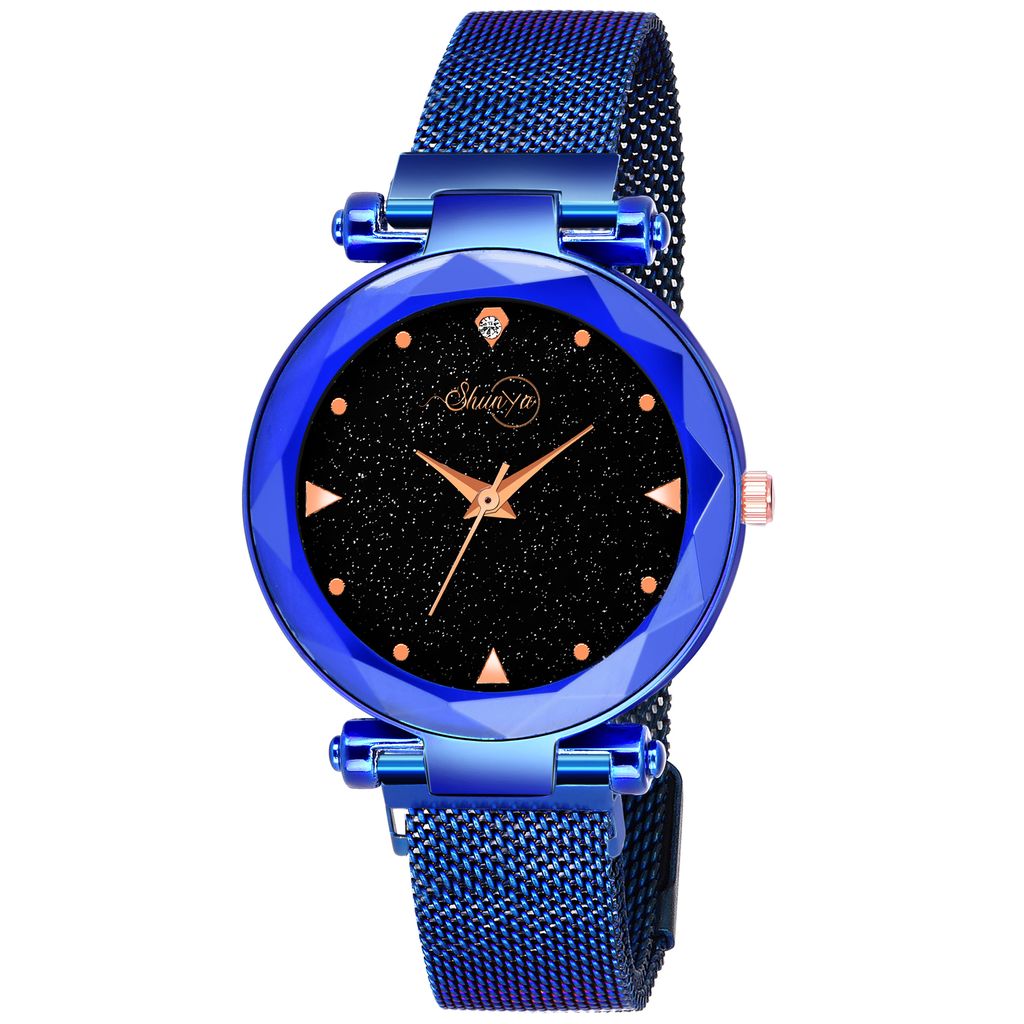 Bhakti Fashion Golden Mesh Magnetic Trending Collection Analog Watch For Women & Girls