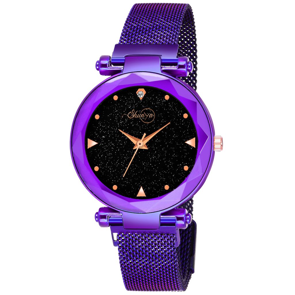 Bhakti Fashion Golden Mesh Magnetic Trending Collection Analog Watch For Women & Girls