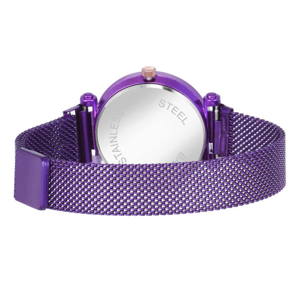 Bhakti Fashion Golden Mesh Magnetic Trending Collection Analog Watch For Women & Girls