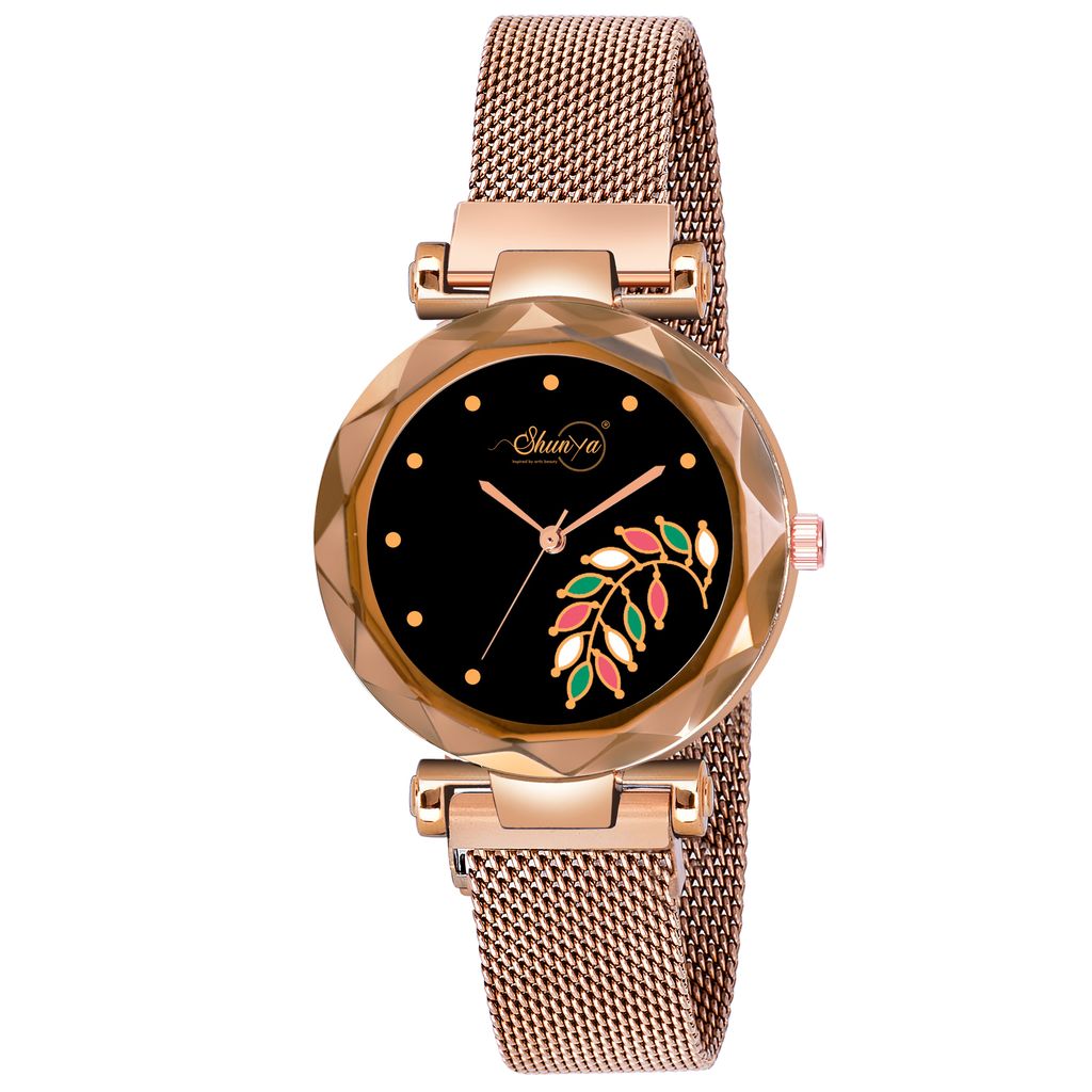 Bhakti Fashion Black Mesh Magnetic Trending Collection Analog Watch For Women & Girls