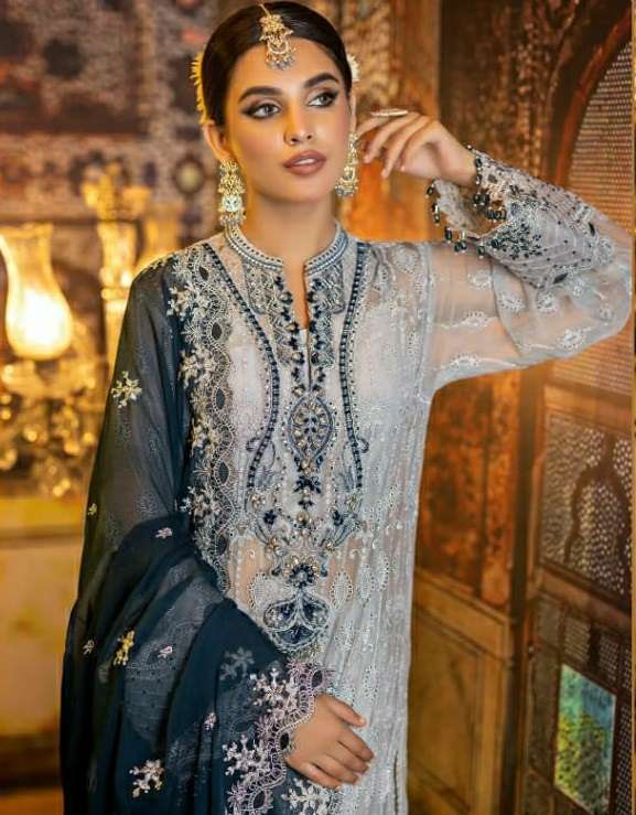 RAMSHA FASHION GEORGETTE DESIGNER PARTYWEAR PAKISTANI LADIES SALWAR KAMEEZ SUIT