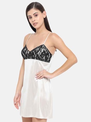 Hot Bridal Honeymoon Babydoll and Bikini Dress-White-B40Ac