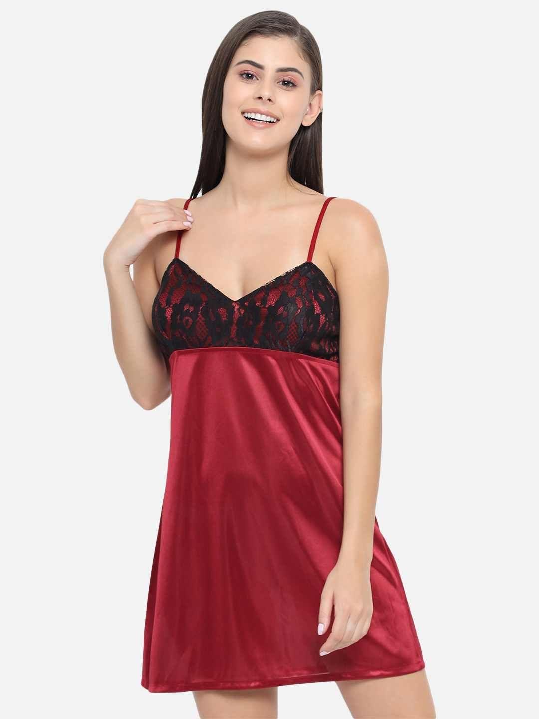 Buy WILDSELF Women 2 Piece Joint Bikini Honeymoon Babydoll Dress Bra and  Panty (Light Pink) at Amazon.in