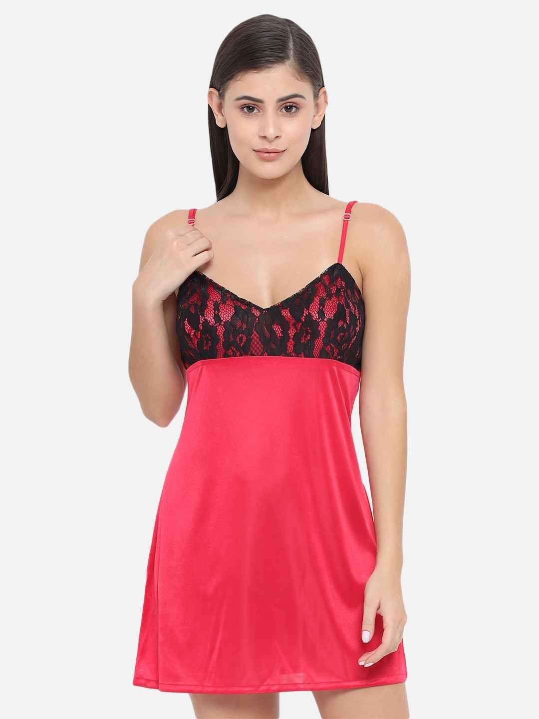 Hot Bridal Honeymoon Babydoll and Bikini Dress Cherry Red B40C