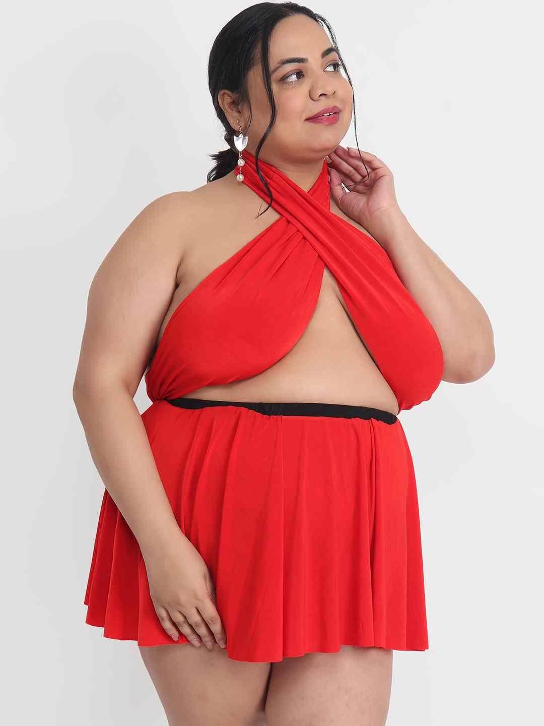 Buy BELLEVINO Women's Teddy Swim Dress/Honeymoon Night swimwear In Red  Colour Online at Best Prices in India - JioMart.