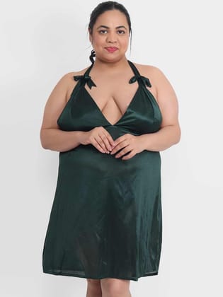 Plus Size Sexy Solid Cherry  Honeymoon Babydoll Bikini Dress BB41Gb