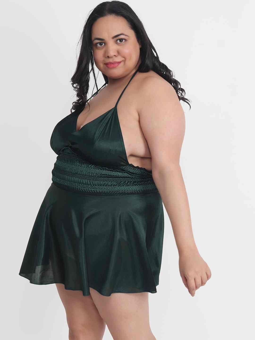 Plus Size Hot Short Green Bikini Dress for Honeymoon BB35Gb