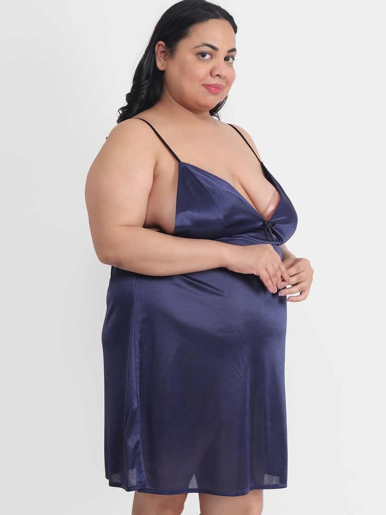 Plus Size Hot Bikini Navy Babydoll Dress for Honeymoon BB34N - Nightwear & Loungewear | Buy online on ZillyBuy