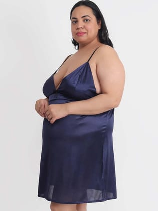 Plus Size Hot Bikini Navy Babydoll Dress for Honeymoon BB34N