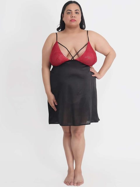 Klamotten Women's Plus Size Sexy Babydoll Dress With Lace for Honeymoon BB39K Klamotten Women's Plus Size Sexy Babydoll Dress With Lace for Honeymoon BB39K
