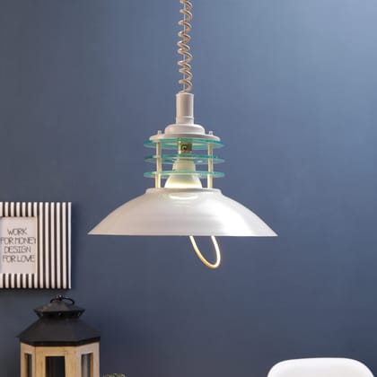 ELIANTE Modern Metal White Hanging Light for Living Room, Bedroom, Dining Room, Kitchen