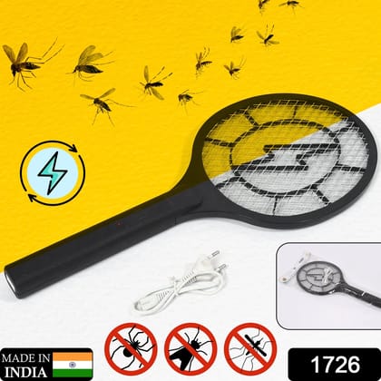 URBAN CREW  MOSQUITO KILLER RACKET RECHARGEABLE HANDHELD ELECTRIC FLY SWATTER MOSQUITO KILLER RACKET BAT, ELECTRIC INSECT KILLER (QUALITY ASSURED) (WITH CABLE)1 PC