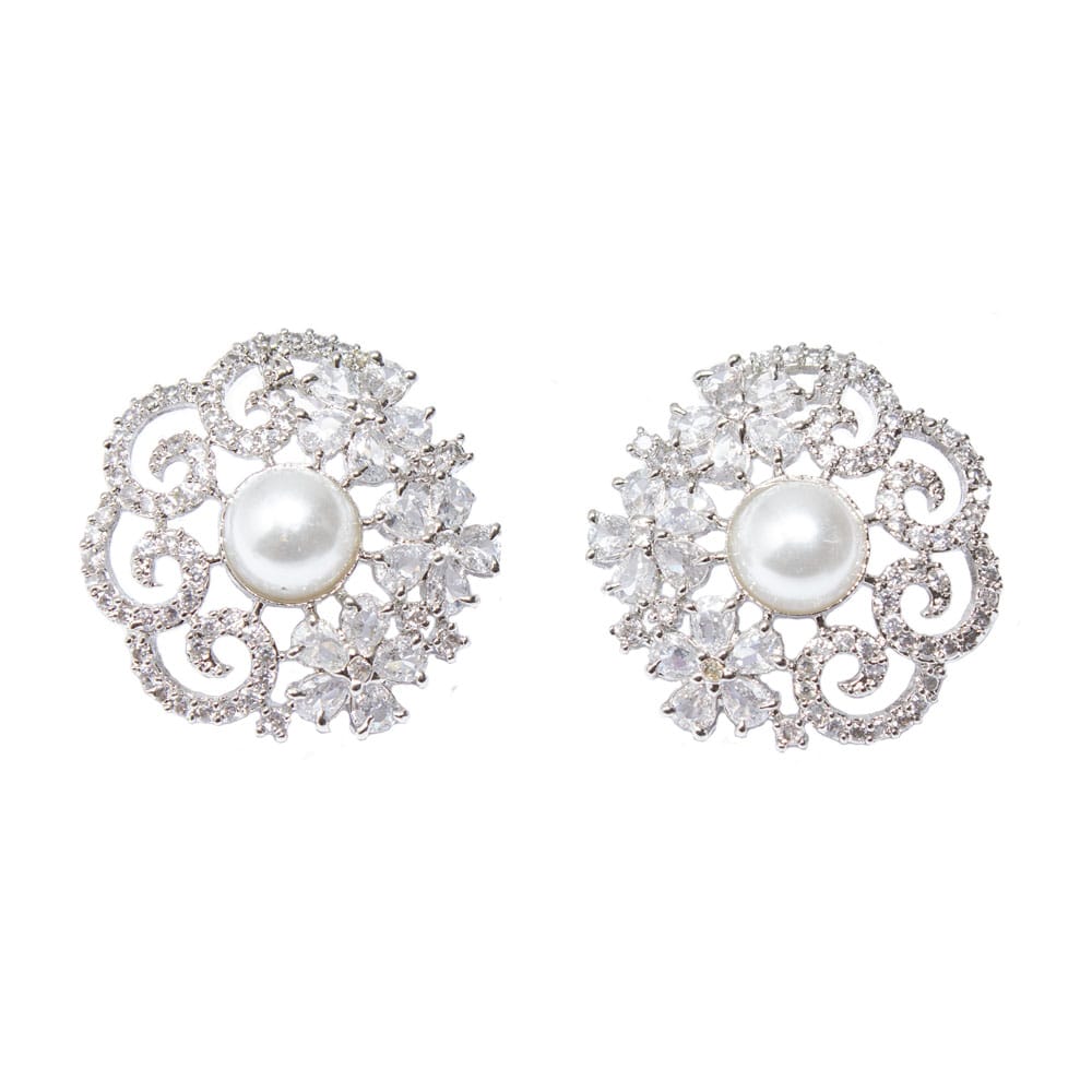 Ear stud | Ear stud earrings |Silver plated ear stud |Ear stud for girls and women